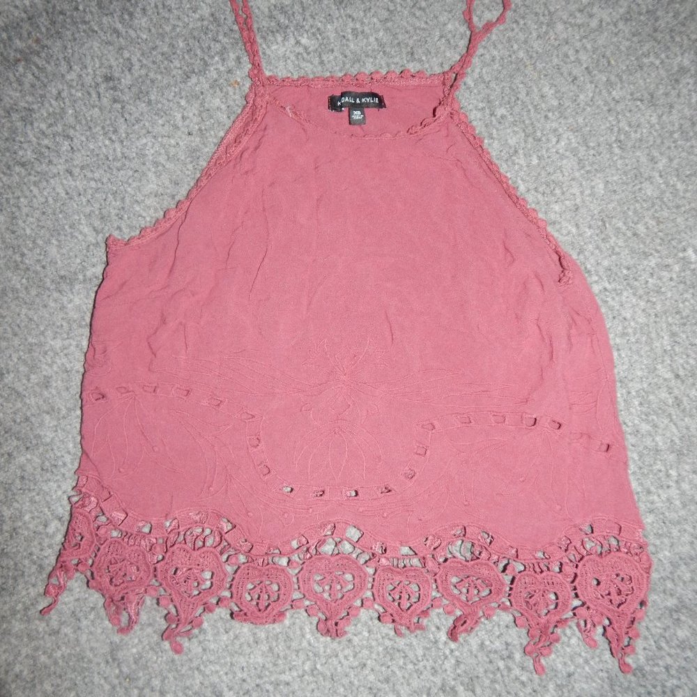 Kendall and Kylie lace crop top